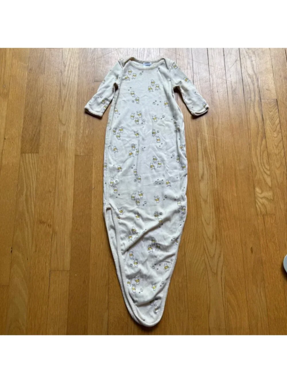 Hanna Andersson Disney Infant 0-3 Months Beige Supima Cotton Pooh Sleep Gown